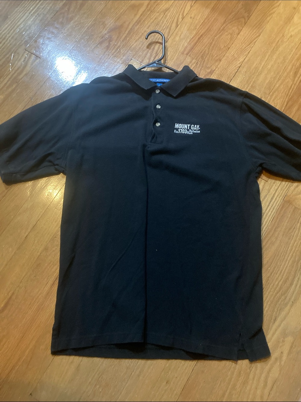 Mount gay rum Port Authority Black Polo size large